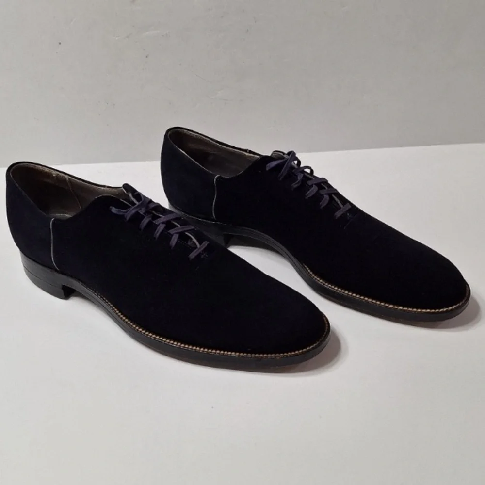 British Walkers Men’s Black Suede Oxford Dress Shoes Size 12 AA (Narrow)